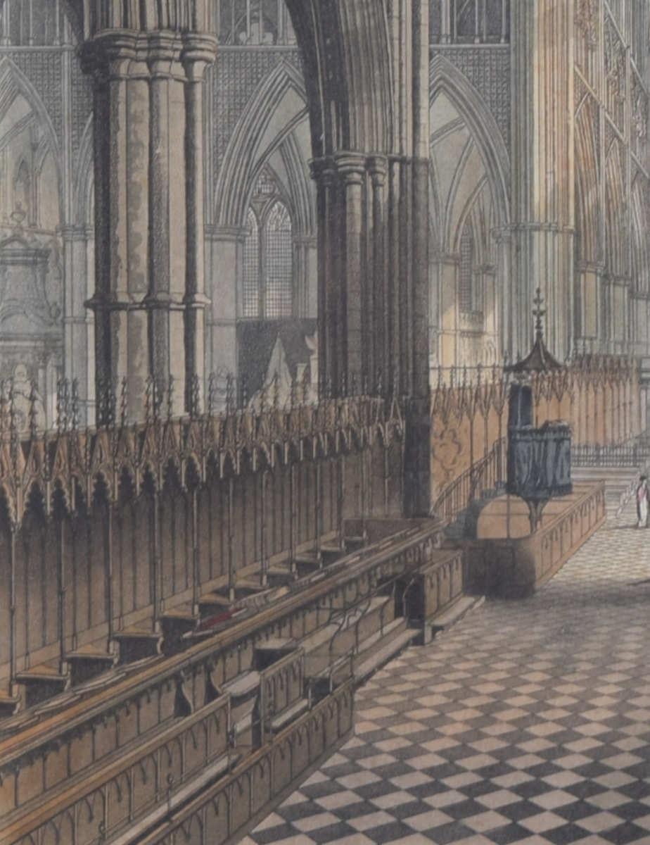 The Choir of Westminster Abbey engraving by J Black for Ackermann 4