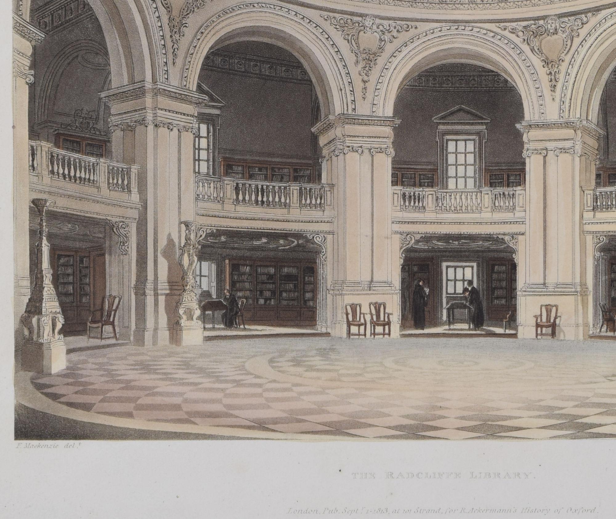 The Radcliffe Camera library Oxford engraving by John Bluck for Ackermann For Sale 1