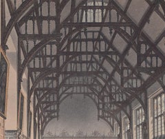 Trinity College, Cambridge Hall gravure de Bluck d'après Pugin pour Ackermann