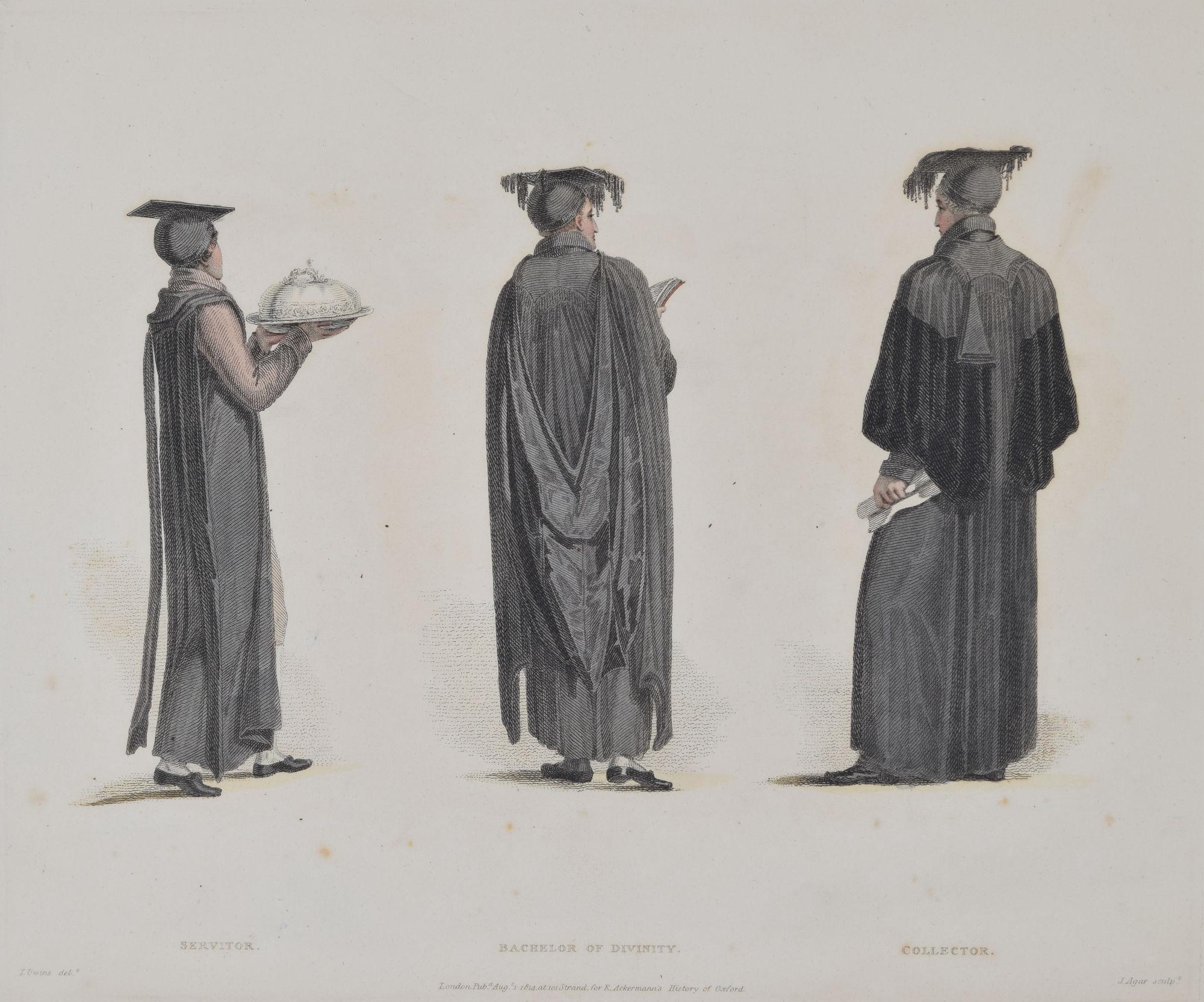 University of Oxford Bachelor engraving by Agar after Uwins for Ackermann - Print by Rudolph Ackermann