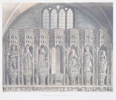 Antique Westminster Abbey Chantry Chapel Screen engraving by J Black for Ackermann