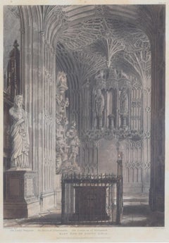 Westminster Abbey South Aisle engraving by J Black for Ackermann