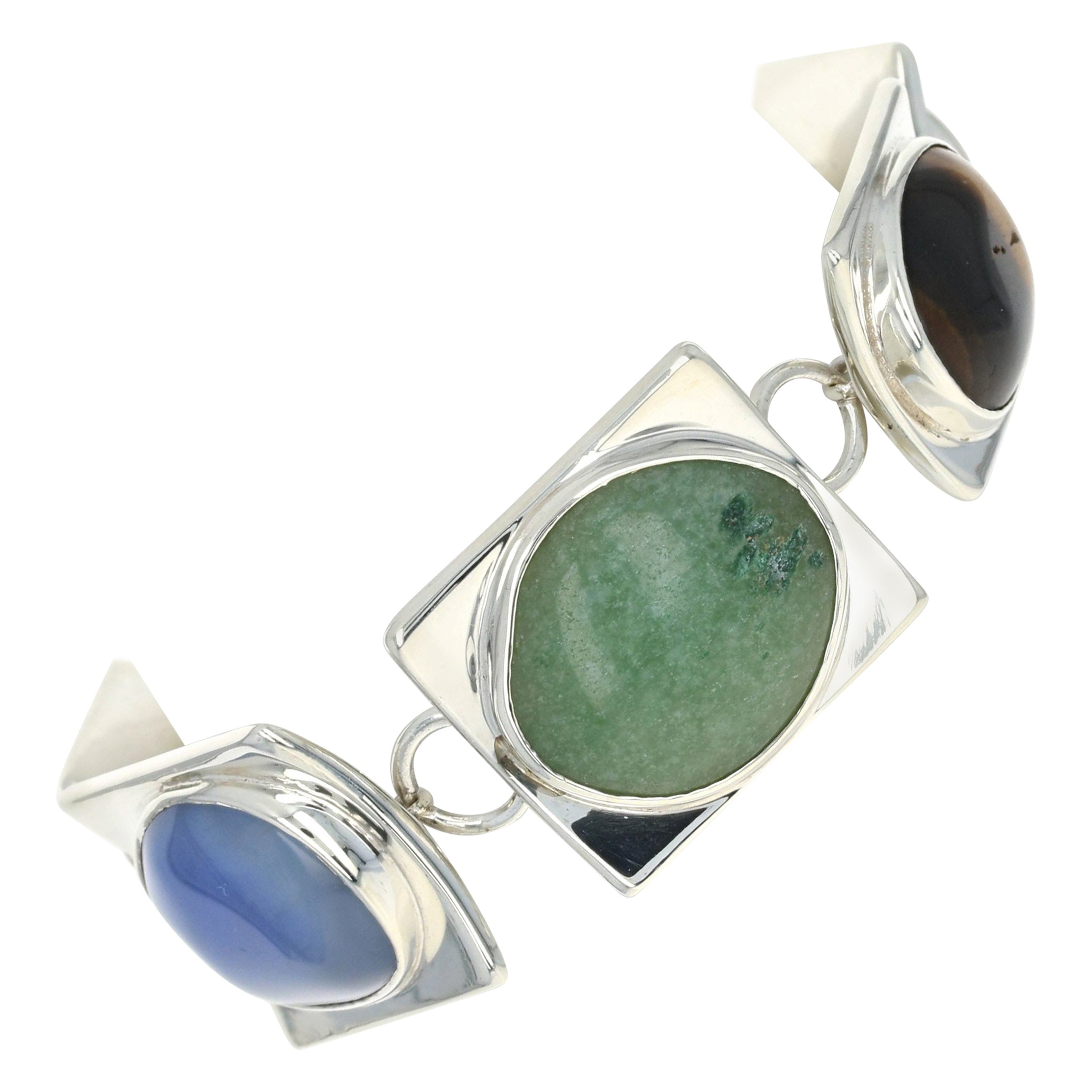 Rudolph Andersen Quartz Chalcedony Agate Bracelet, Sterling 925 Denmark