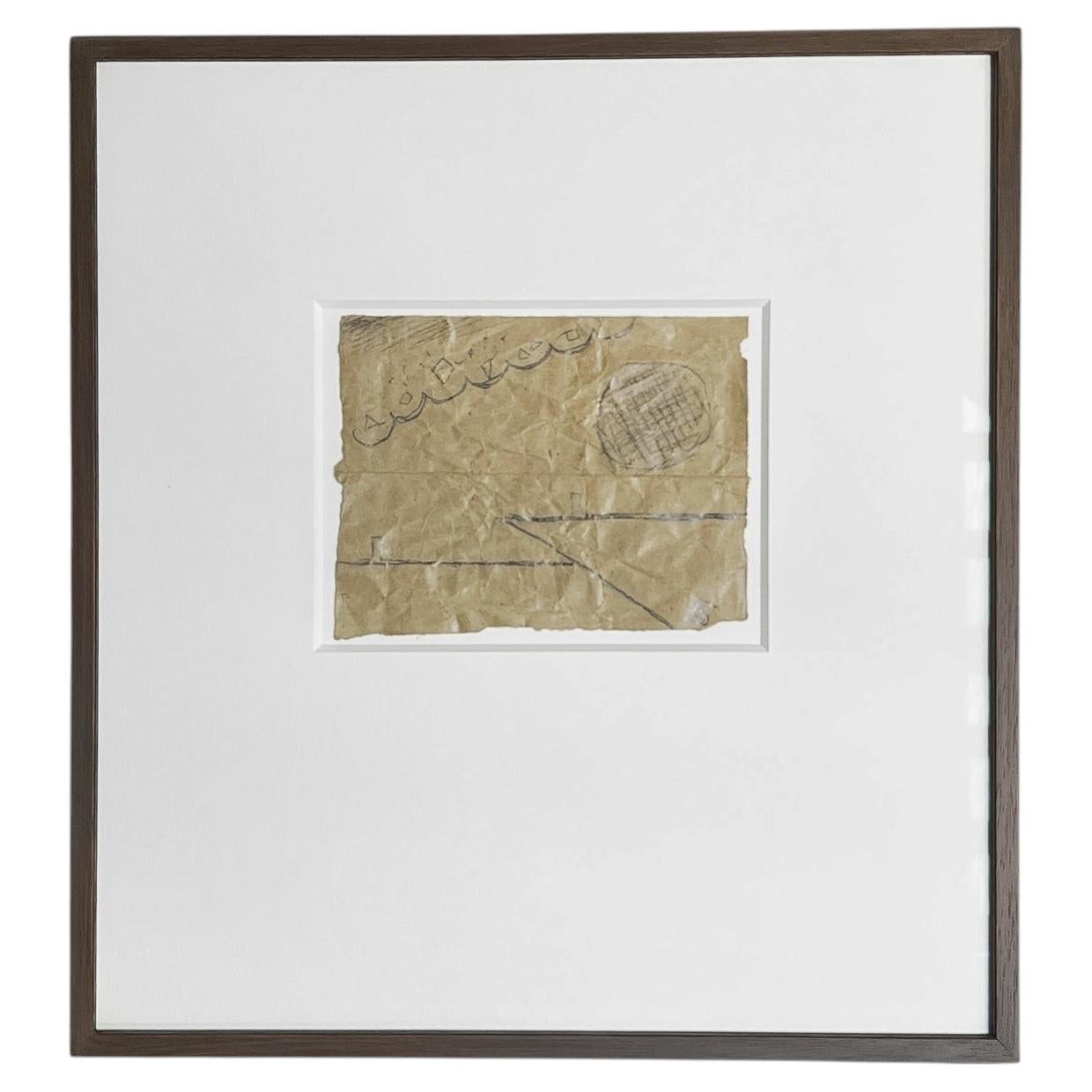 RUDOLPH BAUER Original abstract pencil drawing, 1930s