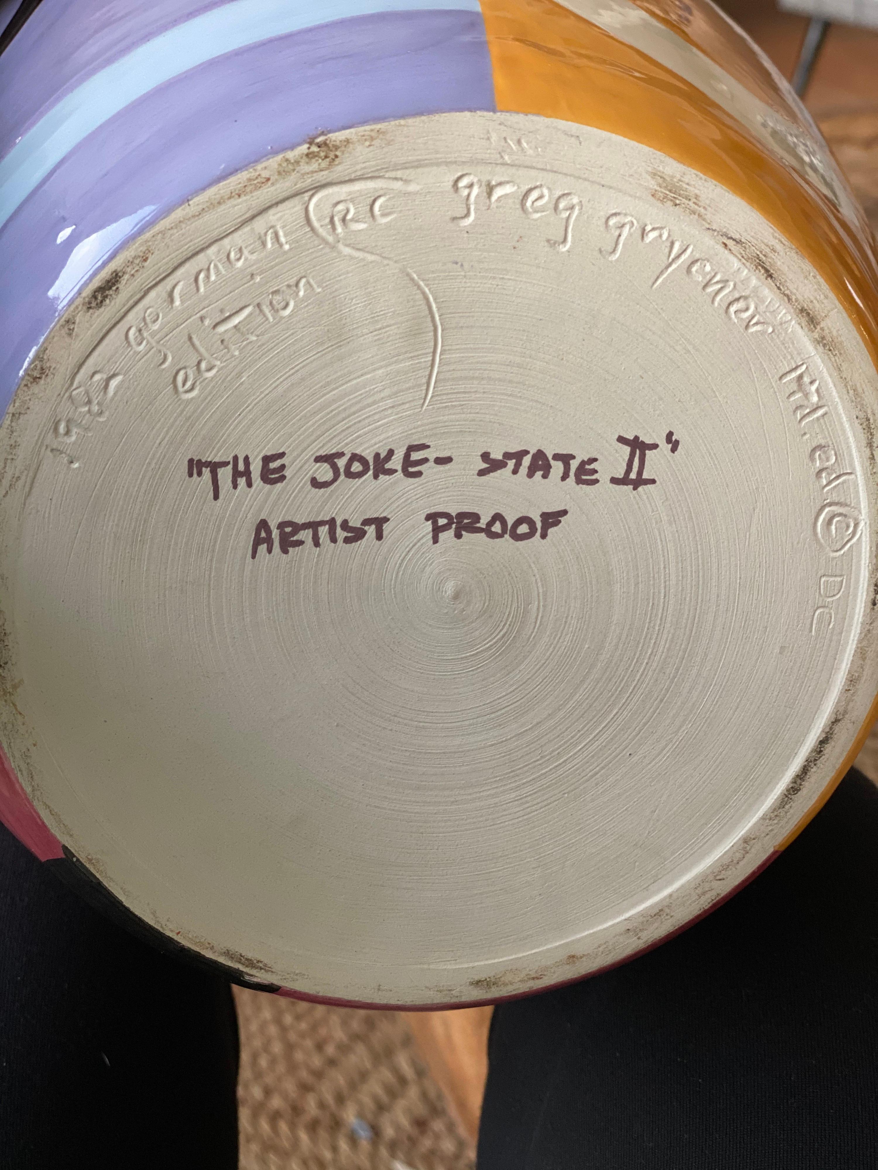 Rudolph Carl Gorman, Ceramic Vase, 'The Joke - State II