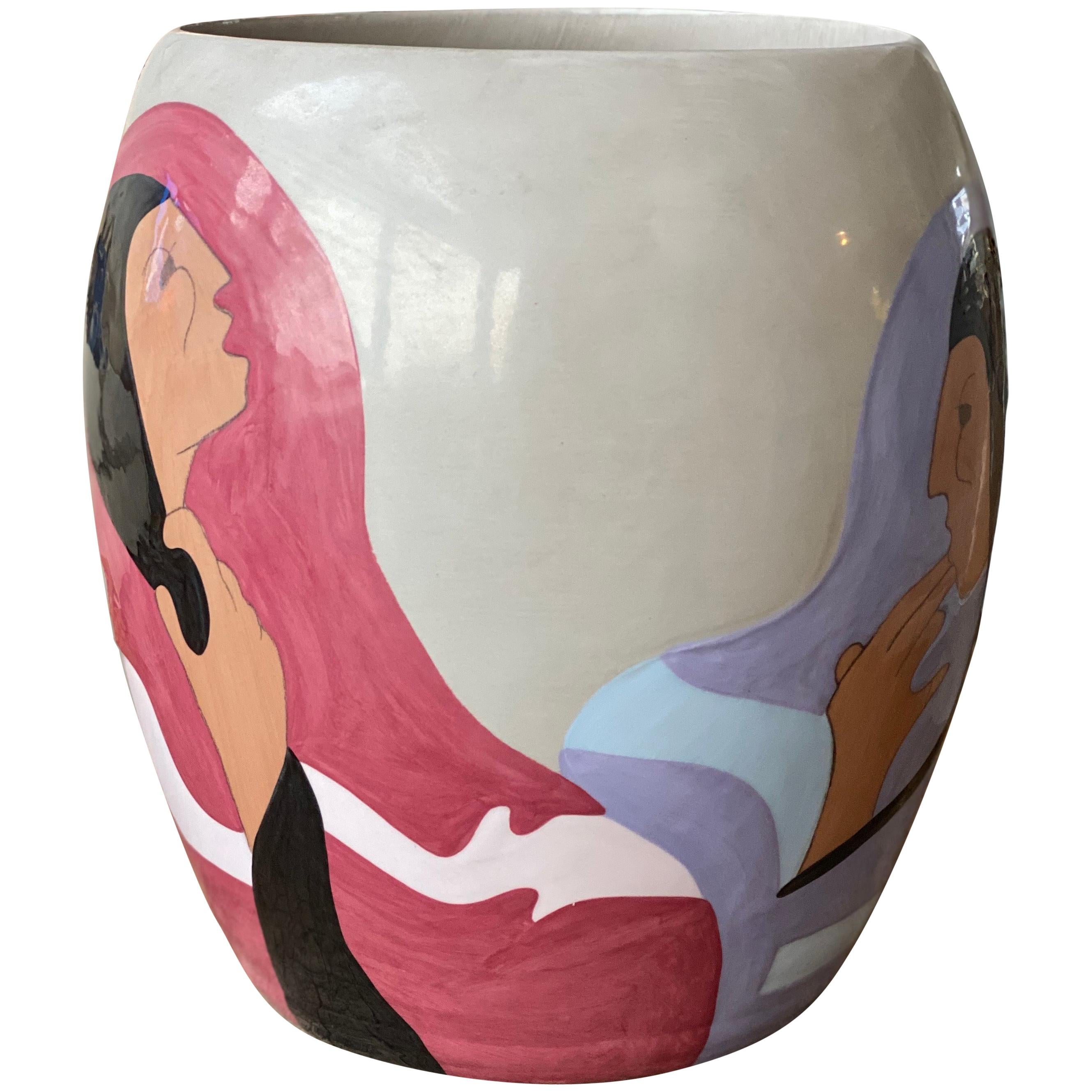 Rudolph Carl Gorman, Ceramic Vase, 'The Joke - State II", Artist Proof