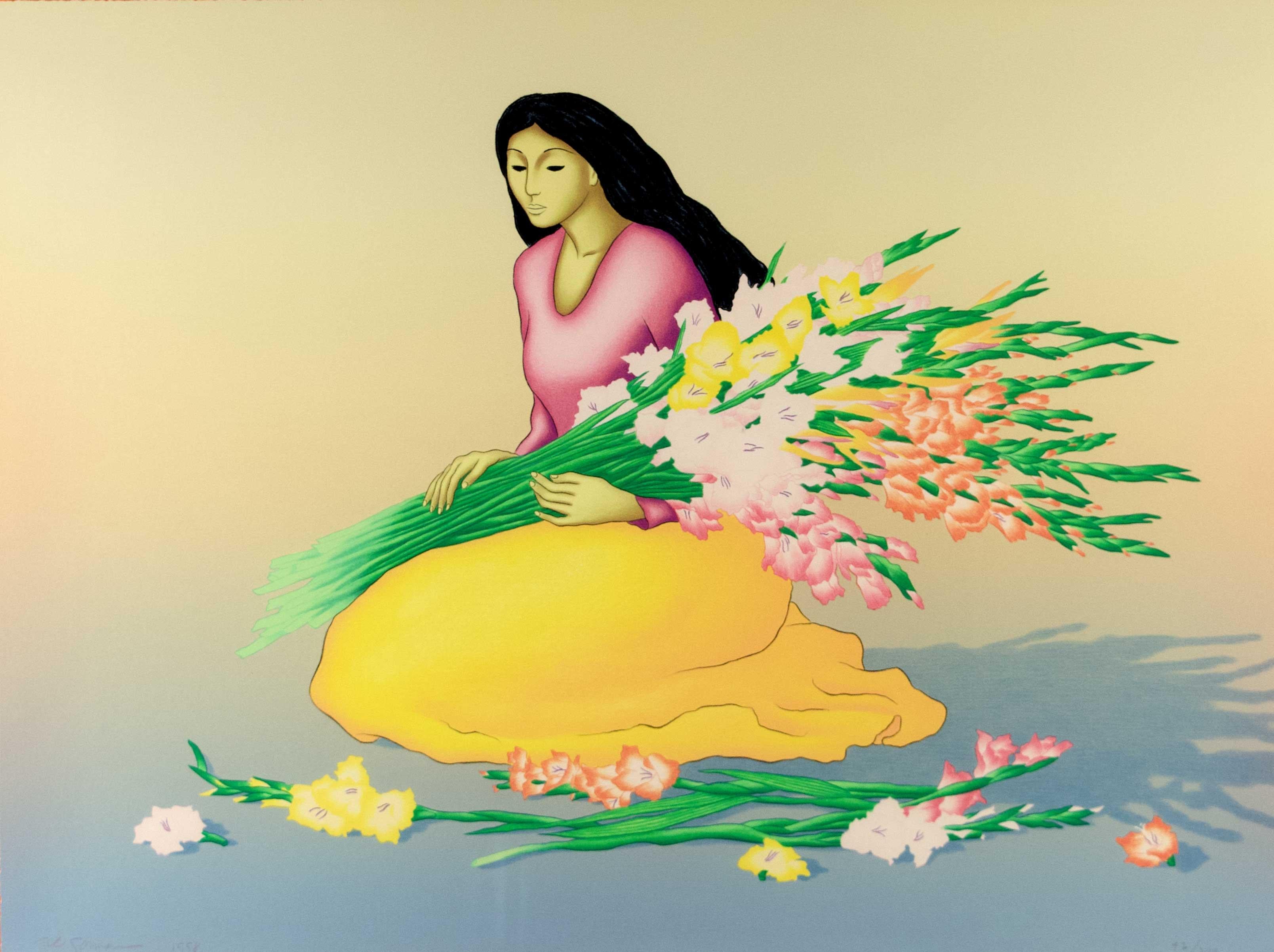 Originallithographie „Fatima“ in Farben, signiert von Rudolph Carl Gorman im Angebot 1