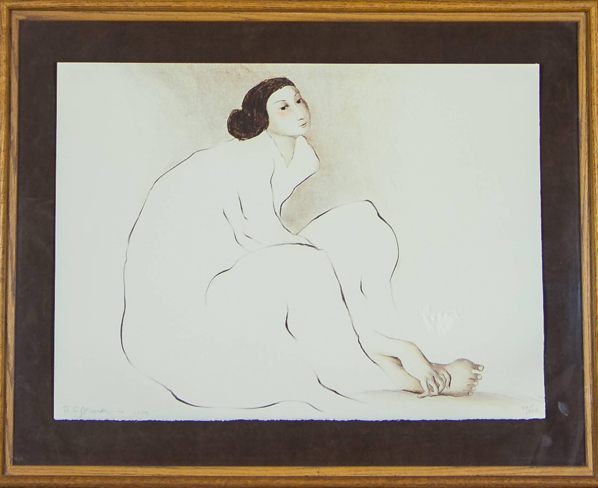Rudolph Carl Gorman Portrait Print - Woman of Paris