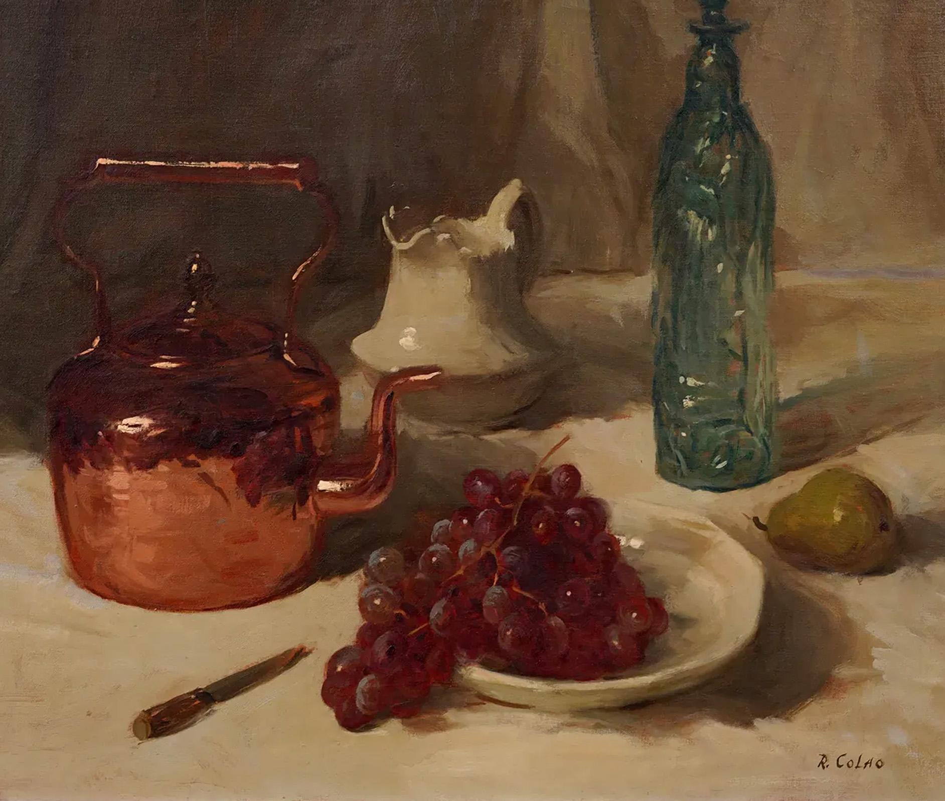 Antique American Boston School Impressionist Still Life Original Oil Painting For Sale 1