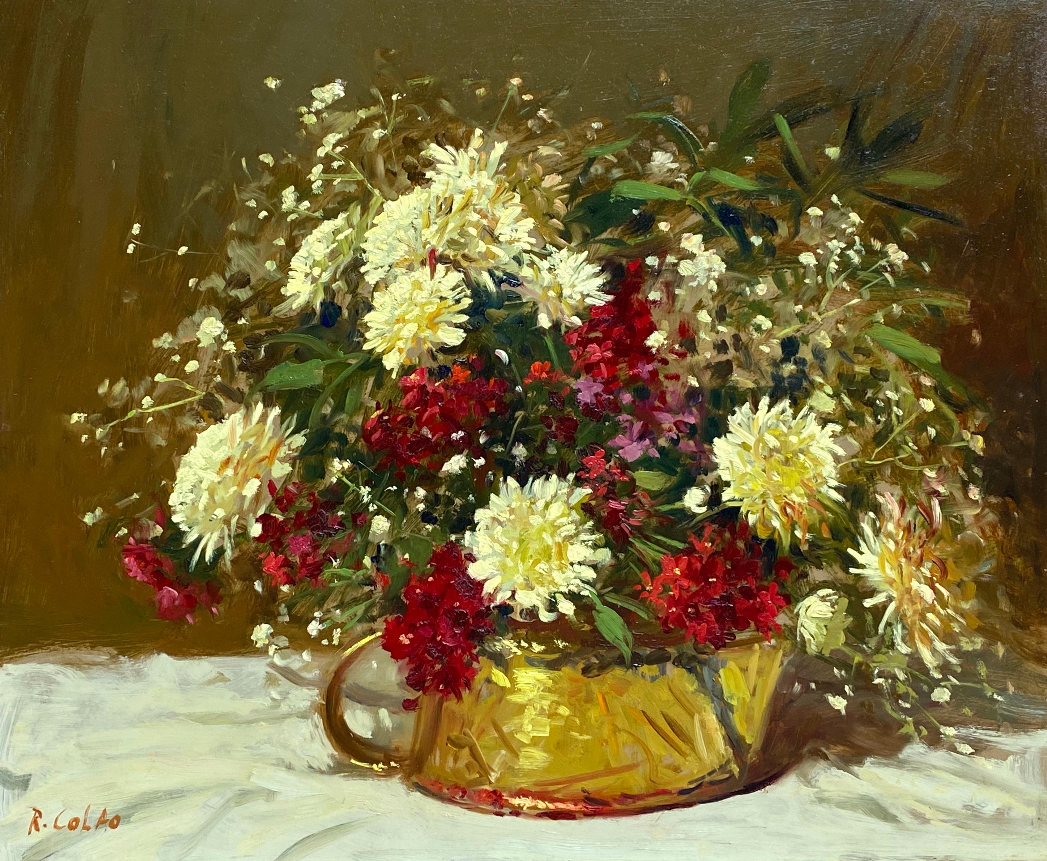 Rudolph Colao Still-Life Painting - "Chrysanthemums"