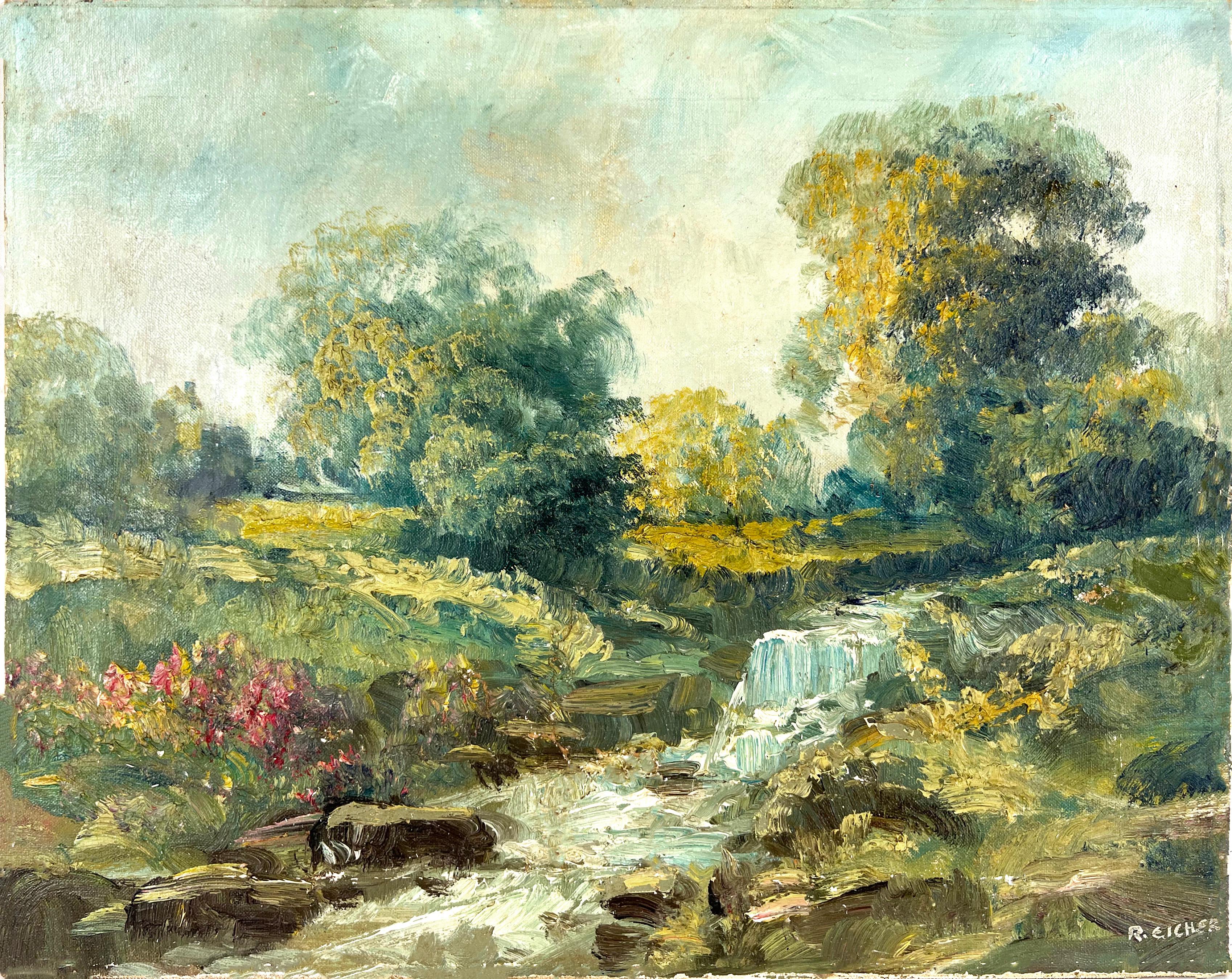 Rudolph Eicher Landscape Painting - Stream Near Shongum Lake New Jersey Landscape Oil Painting
