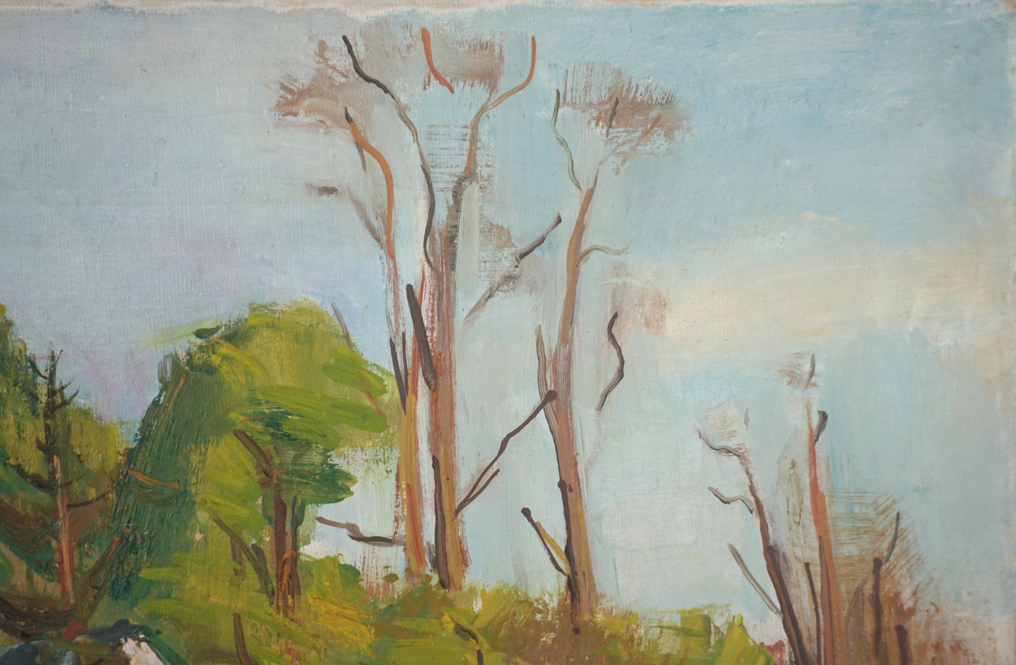 1930er Jahre Original-Ölgemälde von Ulster County, Woodstock, New York (Moderne), Painting, von Rudolph Jacobi