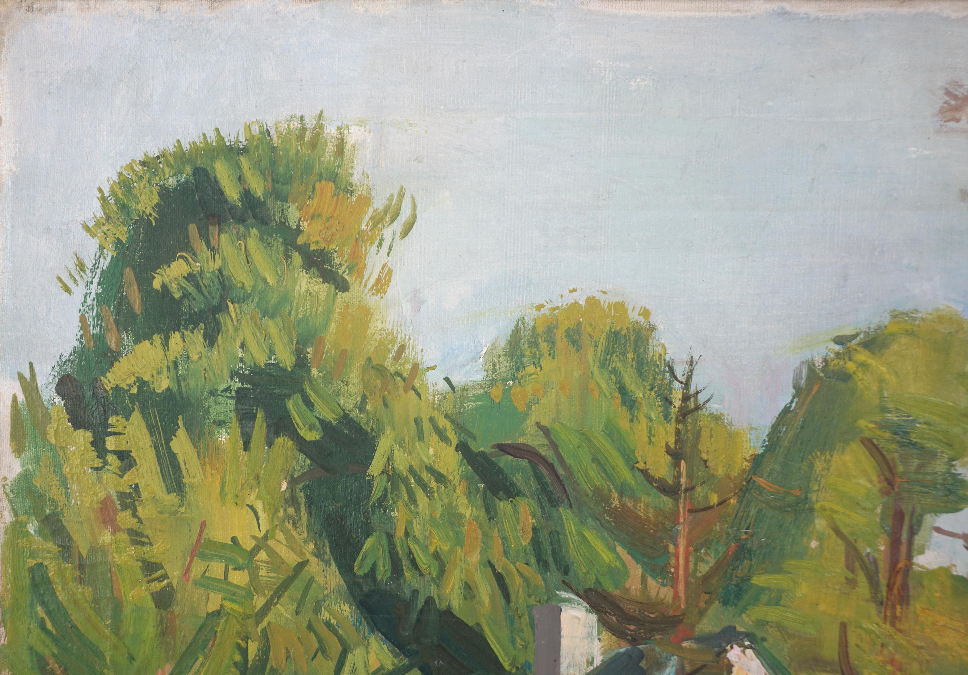 1930er Jahre Original-Ölgemälde von Ulster County, Woodstock, New York

Eine wunderschön komponierte regionalistische Landschaft, die Rudolph Jacobi (1889-1983) zugeschrieben wird, der für seine reich strukturierten Darstellungen der Catskills und