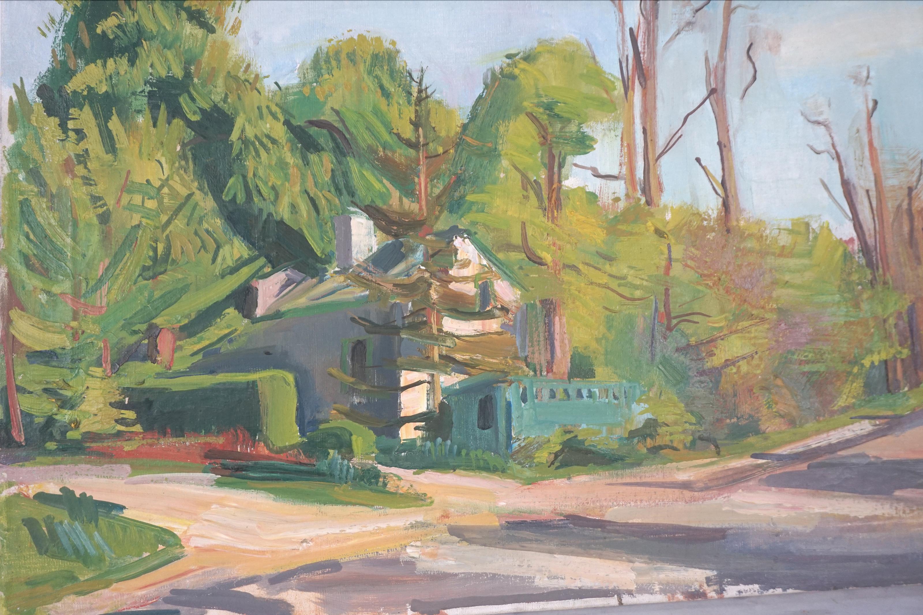 1930er Jahre Original-Ölgemälde von Ulster County, Woodstock, New York im Angebot 1