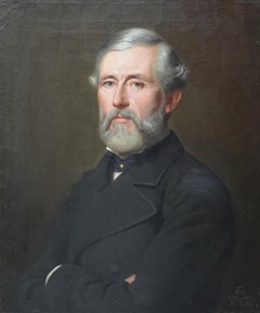 Portrait of a Gentleman - British Victorian art male portrait oil painting