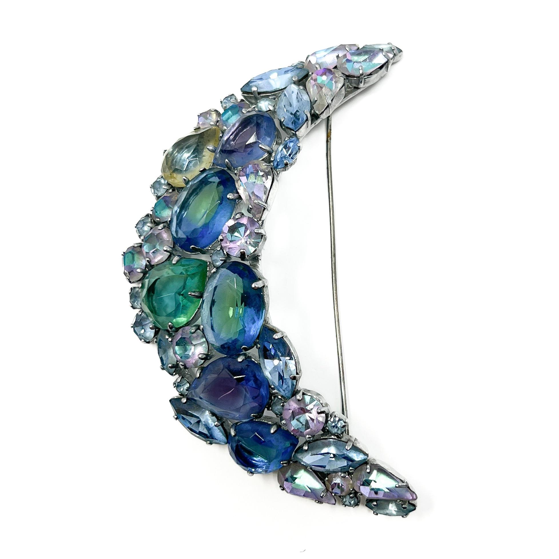 De las mujeres Rudolph Lucke & Co Finales de los años 50 Broche alemán Kaufbeuren Vintage Rhinestone en venta