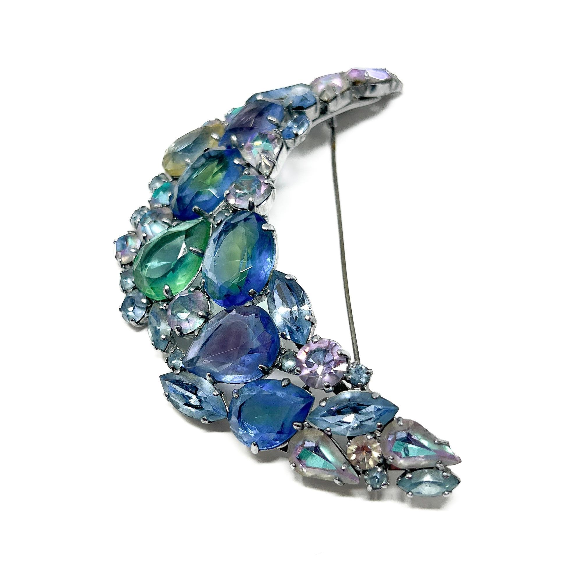 Rudolph Lucke & Co Finales de los años 50 Broche alemán Kaufbeuren Vintage Rhinestone en venta 1