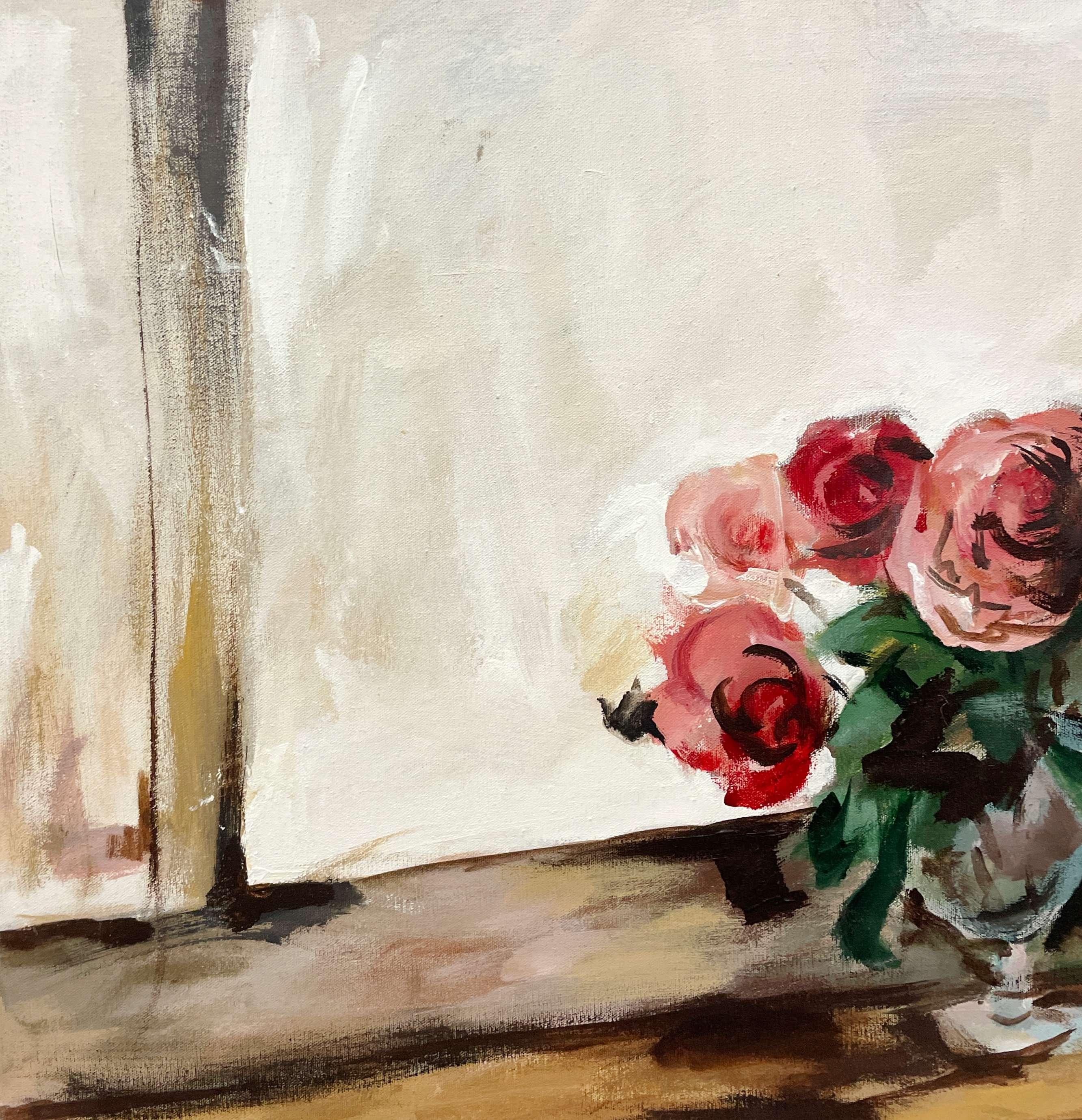 A Captivating, Mid-Century Floral Still Life of Red Roses by Rudolph T. Pen - American Modern Painting by Rudolph Pen