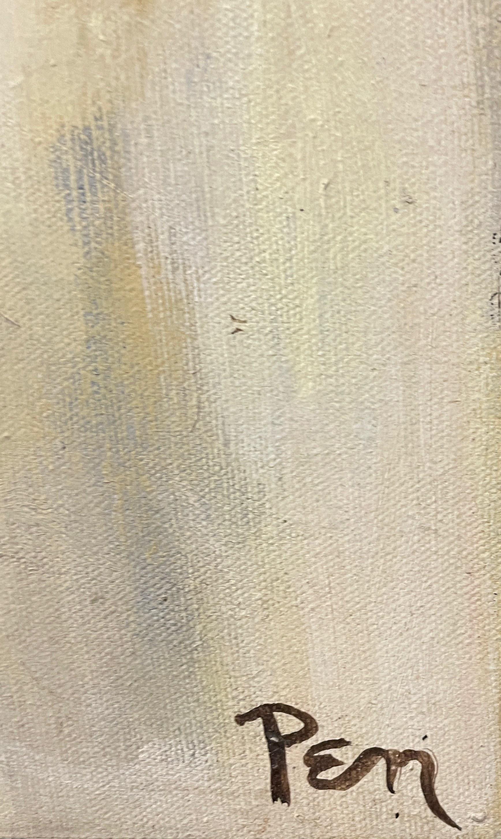Eine Dynamik, 1960er Jahre Modernes Gemälde eines Konzert Violinisten aus der Mitte des Jahrhunderts (Amerikanische Moderne), Painting, von Rudolph Pen