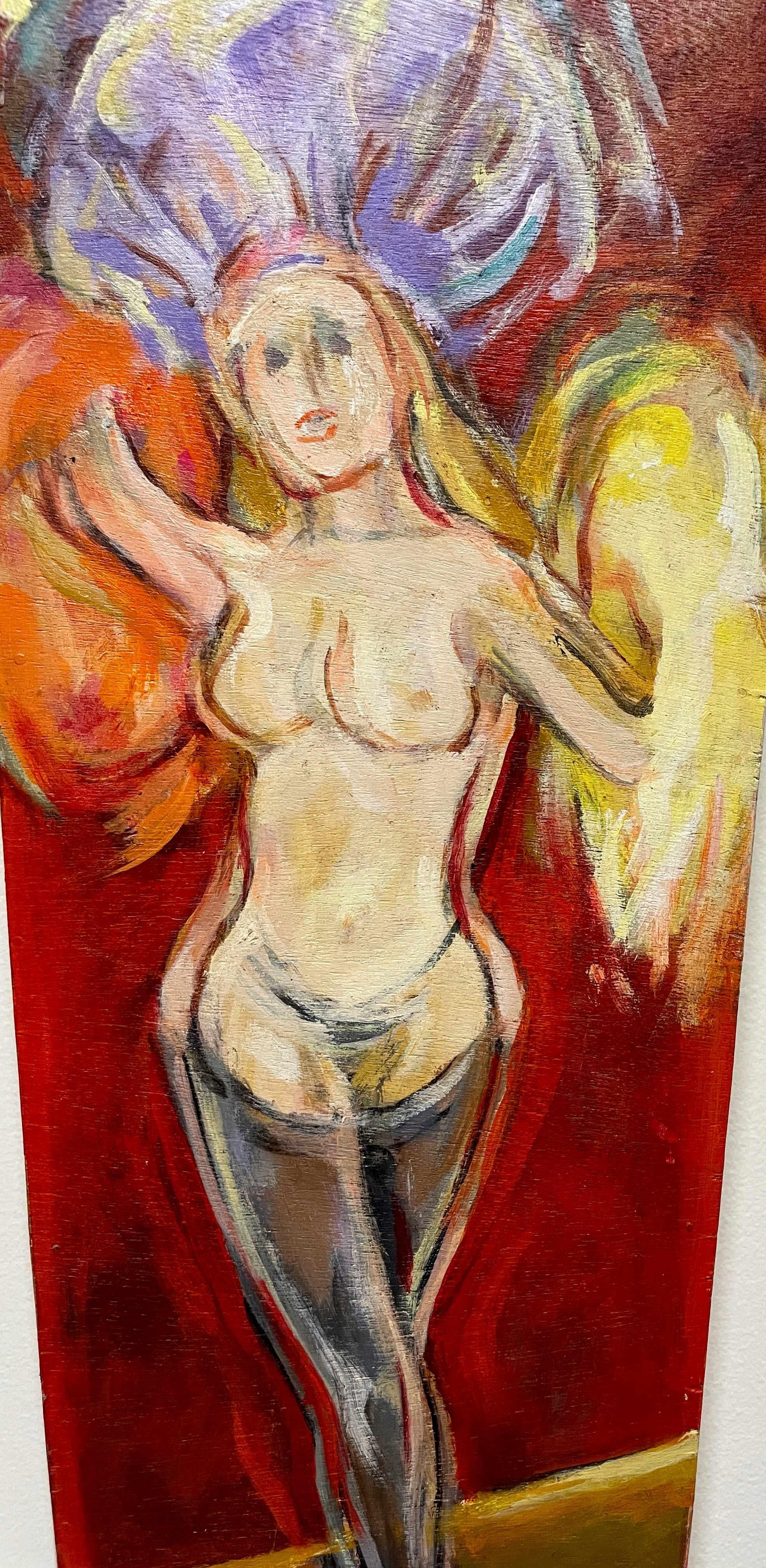 A Large, Dynamic Mid-Century Modern Painting of a Chicago Night Club Showgirl For Sale 1