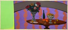 A Large, Spectacular 1960s Mid-Century Modern Abstract Still Life Painting