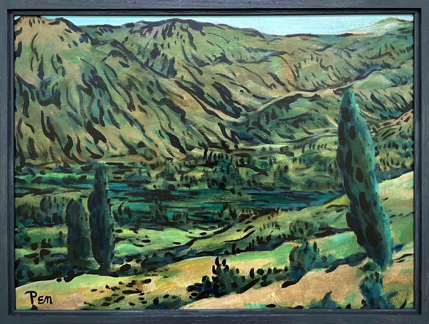 A Large, Vibrant Mid-Century California Landscape Painting by Rudolph Pen For Sale 1