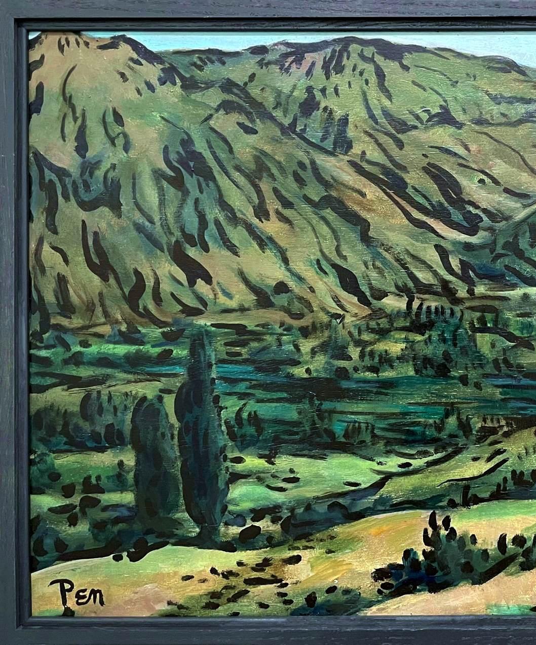 A Large, Vibrant Mid-Century California Landscape Painting by Rudolph Pen For Sale 2
