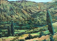 A Large, Vibrant Mid-Century California Landscape Painting by Rudolph Pen