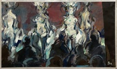 An Exceptional Mid-Century Modern 1950s Chicago Night Club Scene of Showgirls