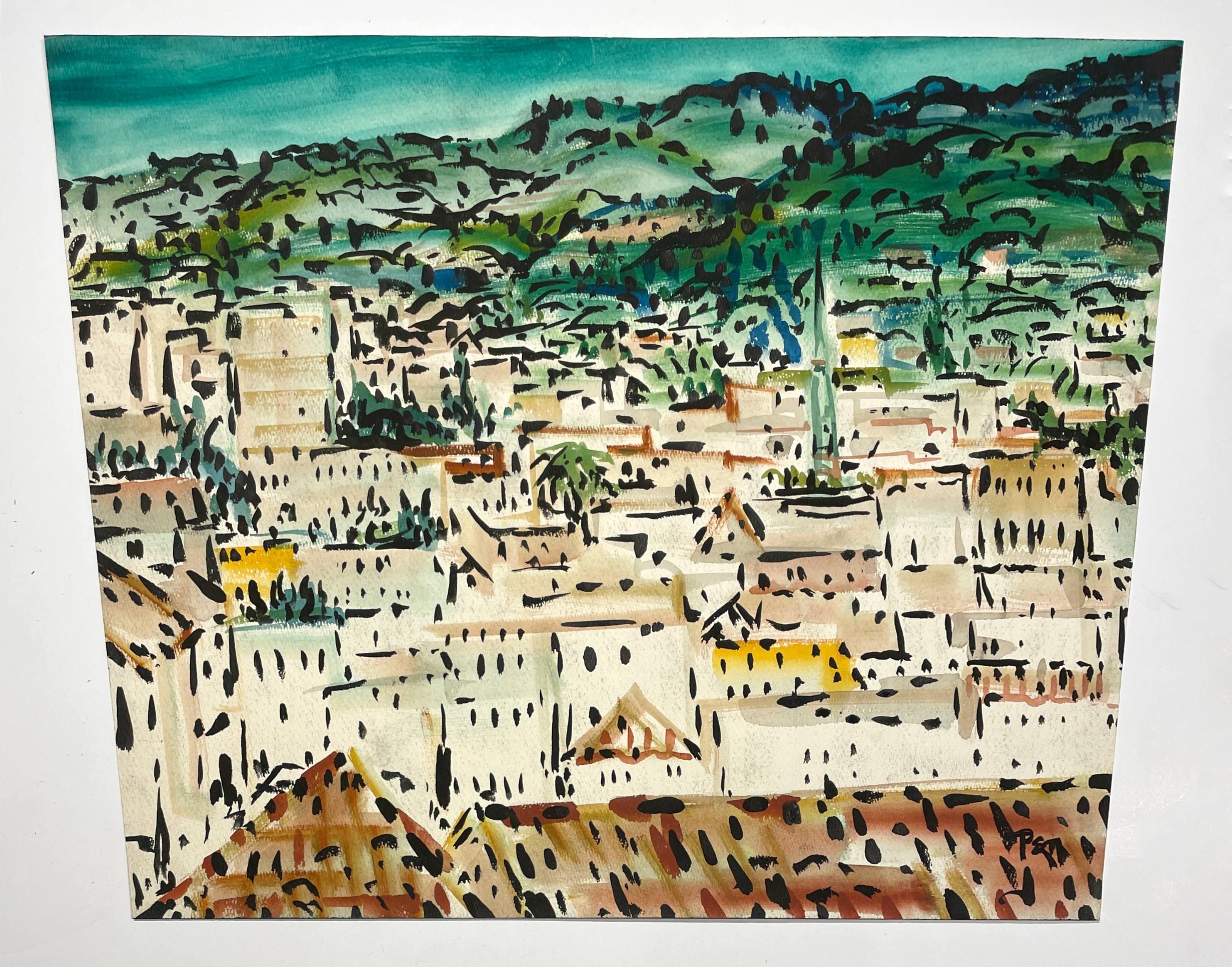 Un paysage moderne du milieu du siècle dernier du célèbre artiste de Chicago, Rudolph Pen en vente 2