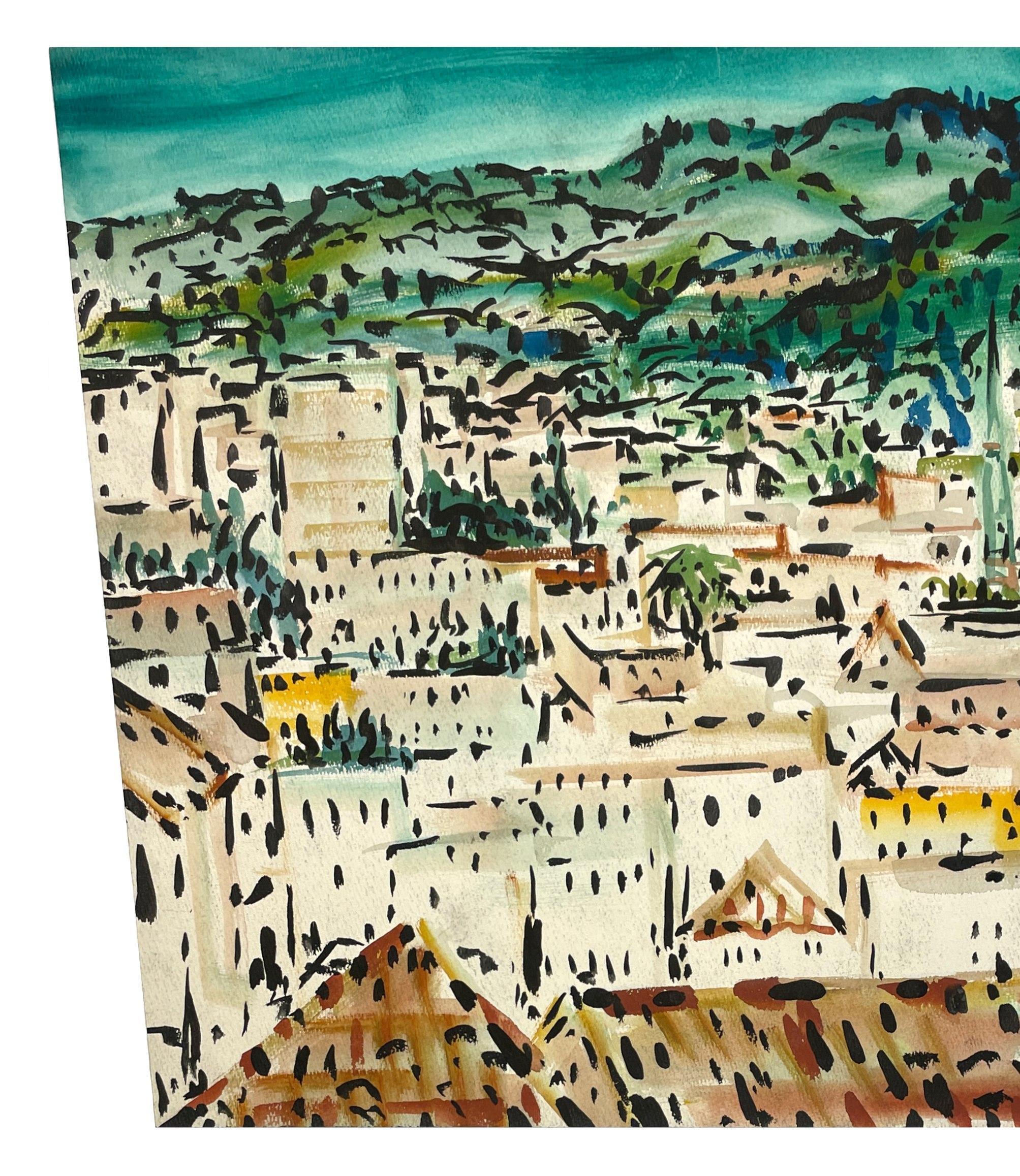 Un paysage moderne du milieu du siècle dernier du célèbre artiste de Chicago, Rudolph Pen en vente 3