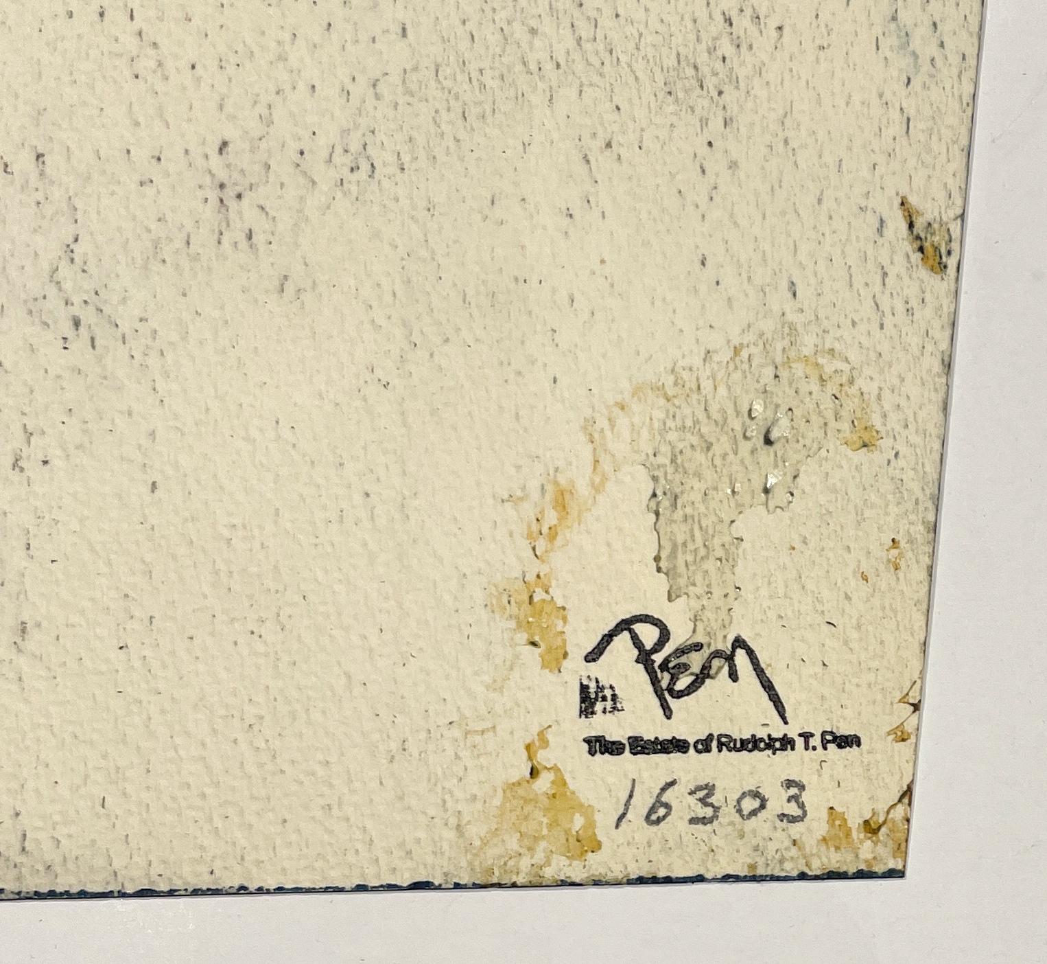 Un paysage moderne du milieu du siècle dernier du célèbre artiste de Chicago, Rudolph Pen en vente 6