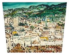 Innovative Mid-Century-Modern-Landschaft des bekannten Chicagoer Künstlers Rudolph Pen