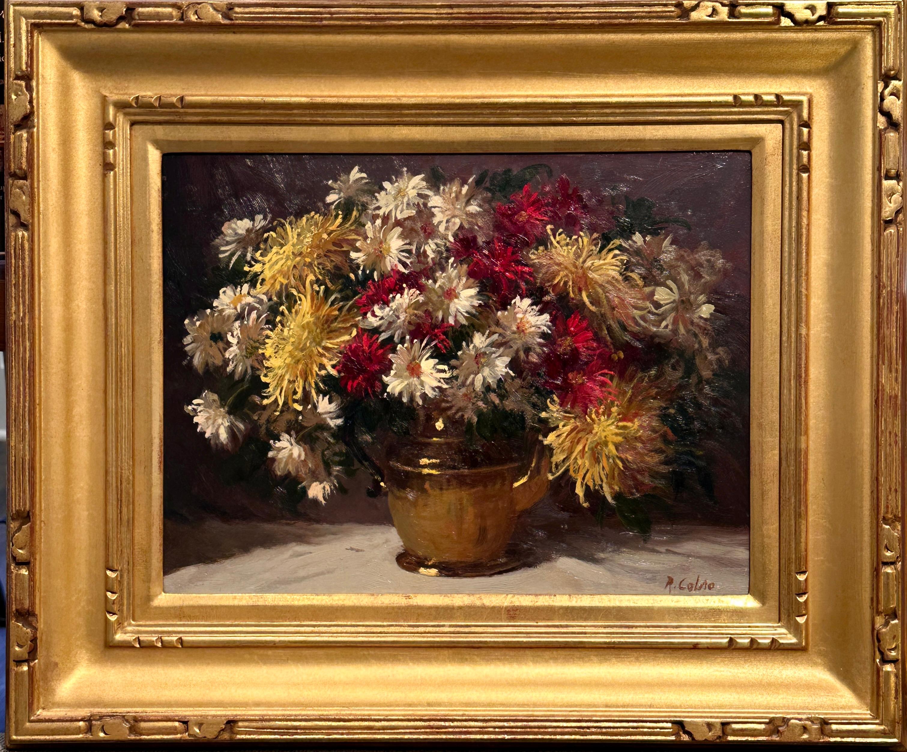 Rockport, MA Artista Rudy Colao Naturaleza muerta floral - Painting de Rudolph 