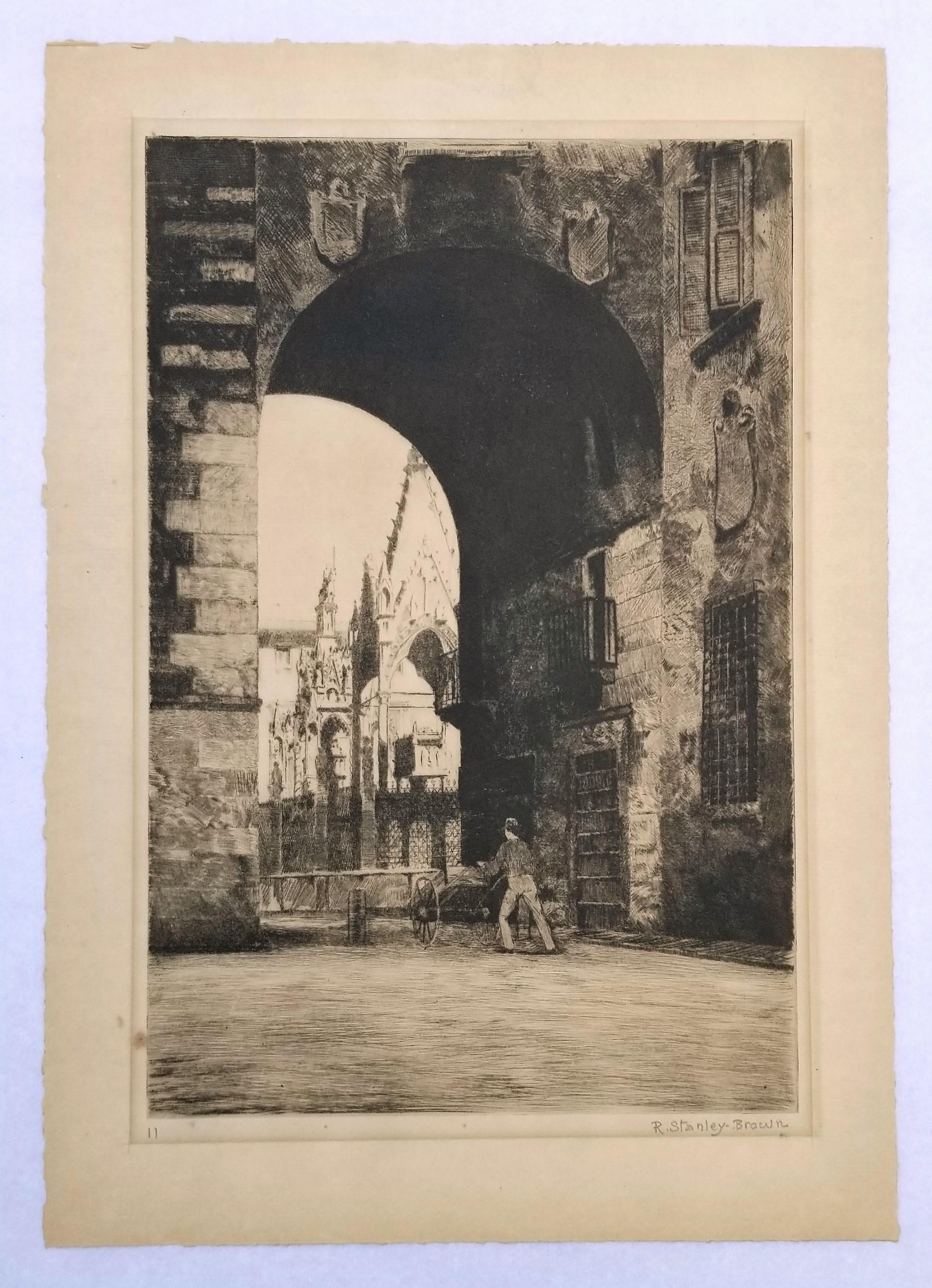 Las Tumbas de los Escalígrados (Verona, Italia) /// Paisaje urbano europeo de calles italianas - Print moderno estadounidense de Rudolph Stanley-Brown