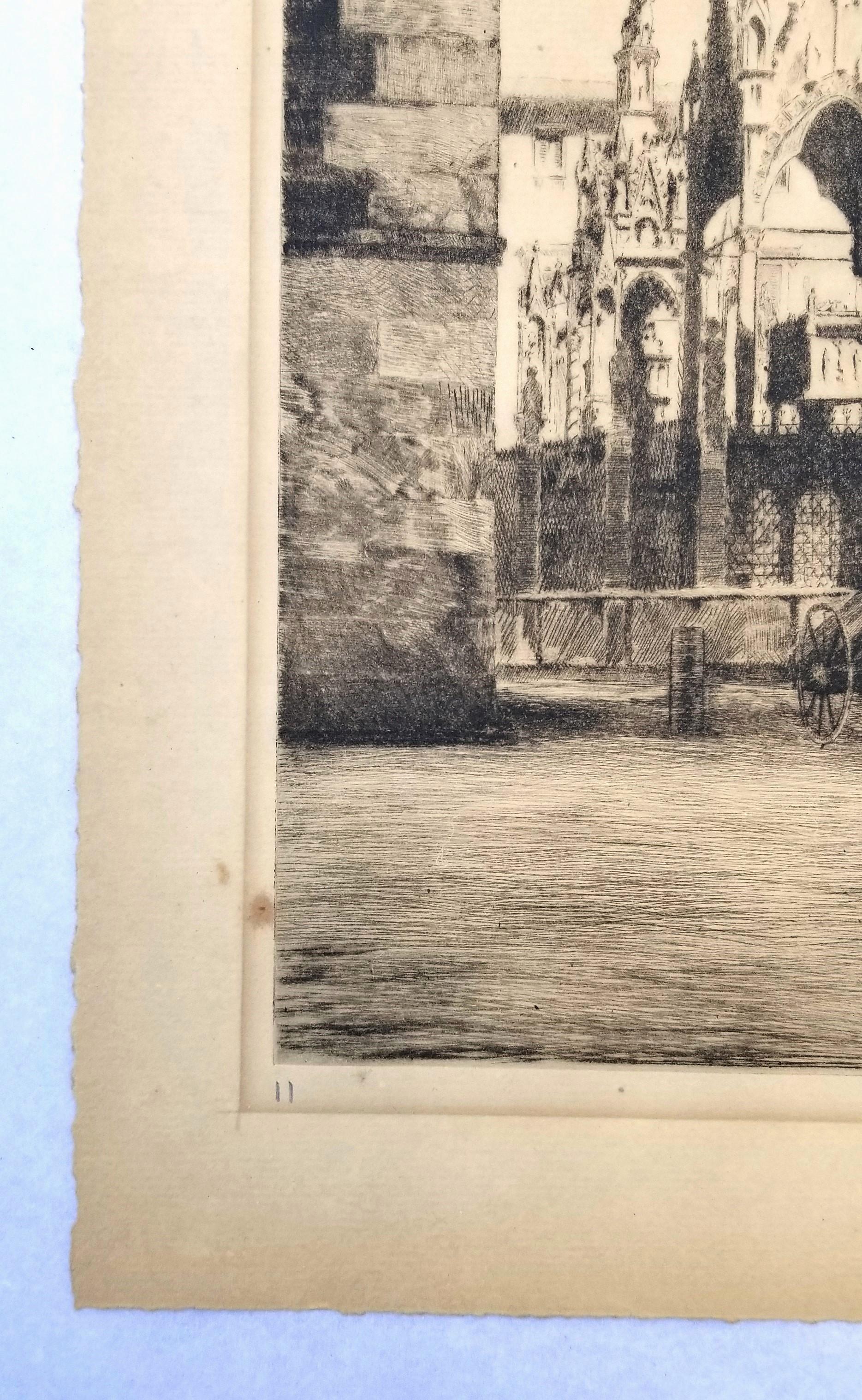 Las Tumbas de los Escalígrados (Verona, Italia) /// Paisaje urbano europeo de calles italianas - Landscape Print Gris de Rudolph Stanley-Brown