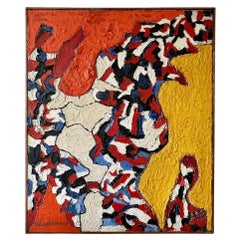 Rudolph Weisenborn (1879-1974) Óleo abstracto sobre lienzo Circa 1957