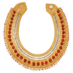 Vintage Rudraksha Necklace- Rudraksha healing beads and Ruby- Hand sewn w/ Patented tech