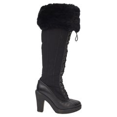 Rudsak Black Fur Trim Heeled Boots (US 7)
