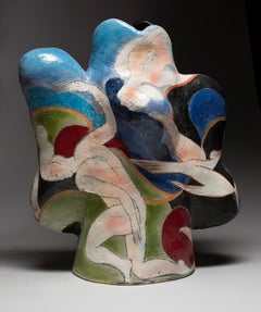 "Sanibel", Stoneware Ceramic Sculpture with Figurative Illustration and Glaze