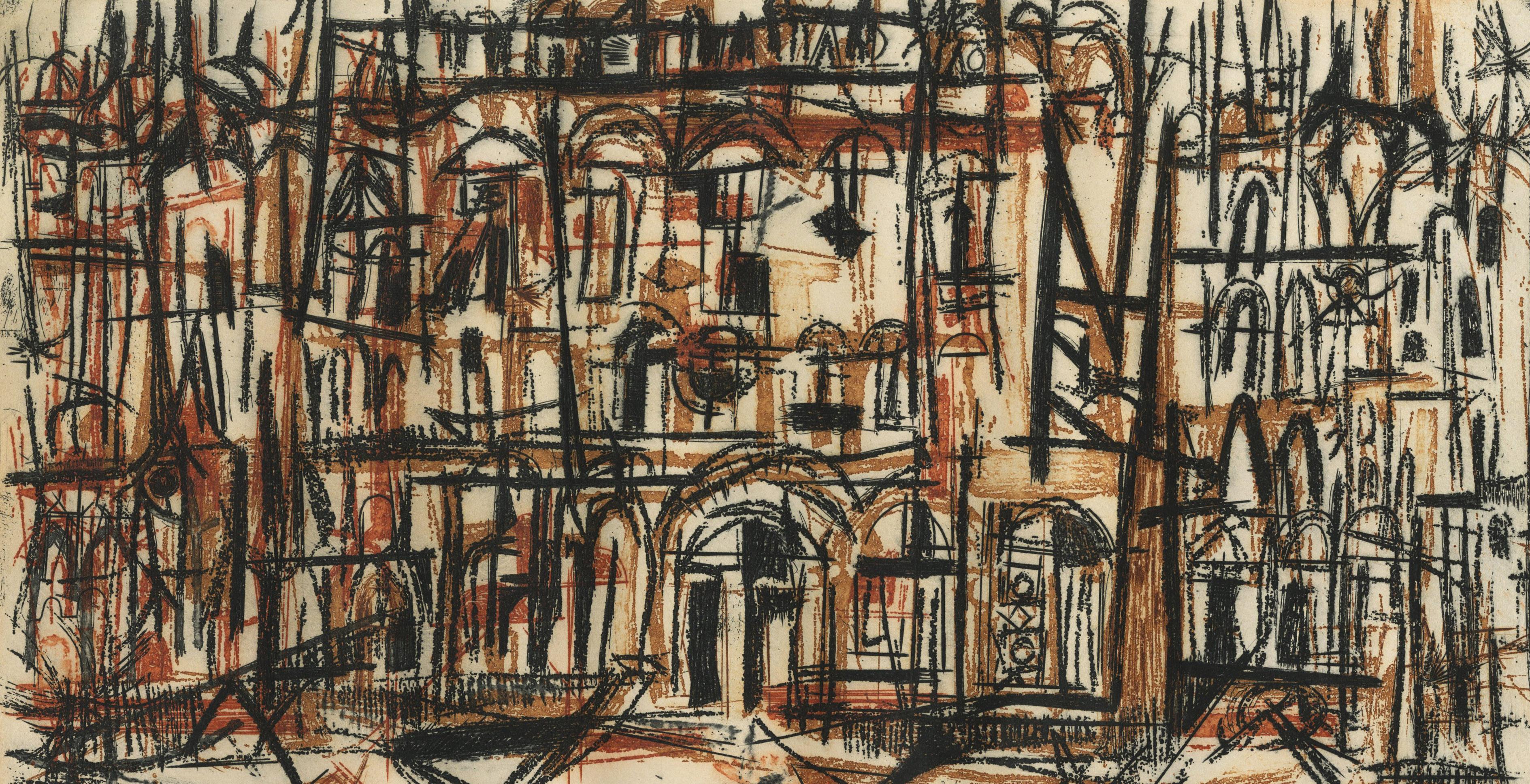 Palacio, Florencia
Aguafuerte, grabado, aguatinta, tierra blanda y tierra levantada, impresos en colores a partir de tres planchas de cobre. 1954
Firmado a lápiz abajo a la derecha (ver foto)
Edición de 250 plis 10 en papel de trama Rives, impreso