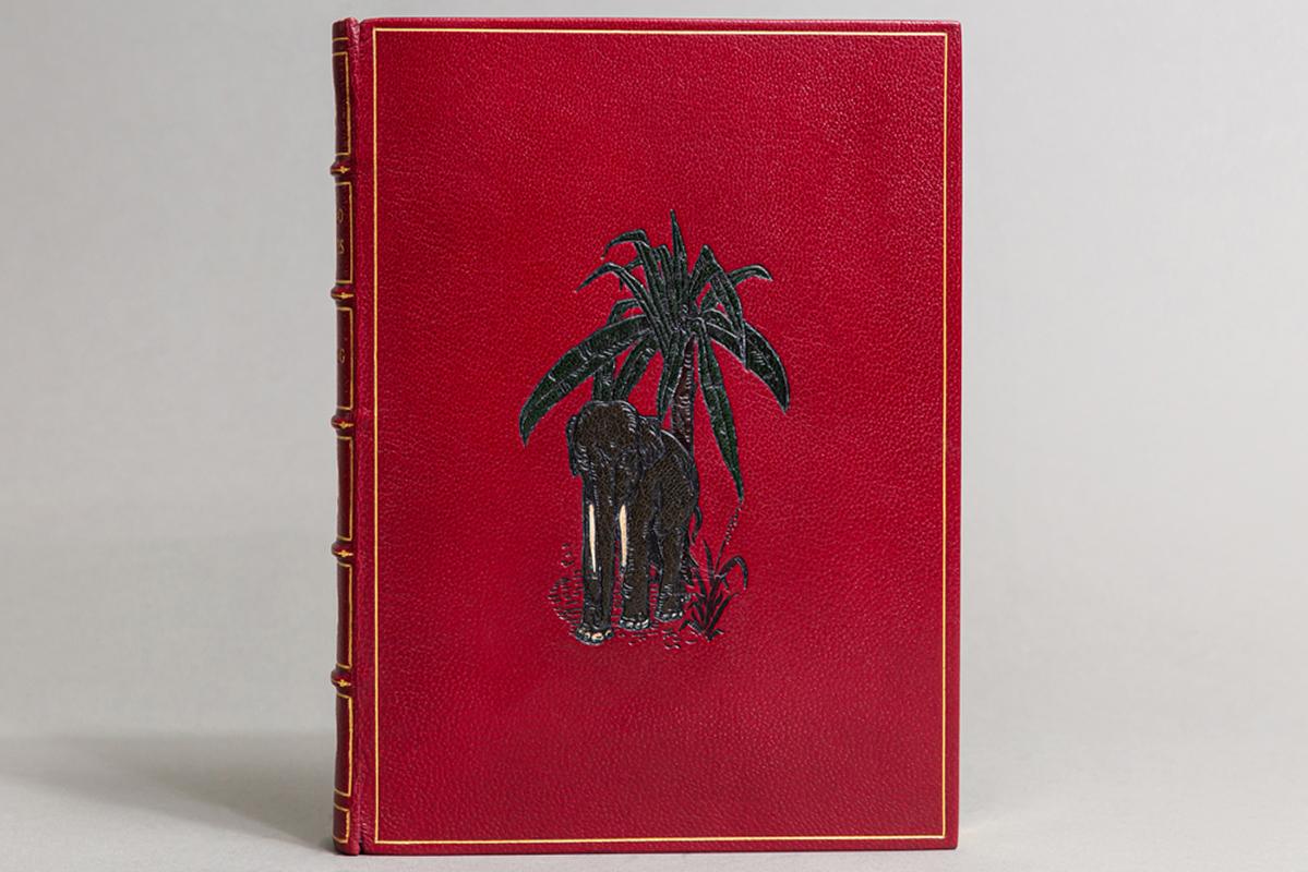 1 volume. 

Illustrated by the Author. Bound in full red Morocco with a multicolored onlay on front cover by Bayntun, all edges gilt, raised bands,
Gilt panels. 

Published: London: MacMillan & Co. 1902. In A Slipcase.
First edition.