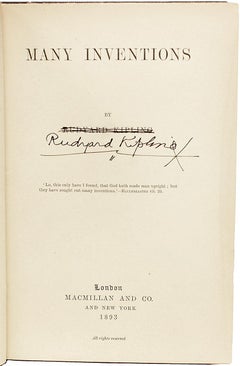 Rudyard KIPLING. Many Inventions. 1893 - FIRST EDITION - SIGNED !