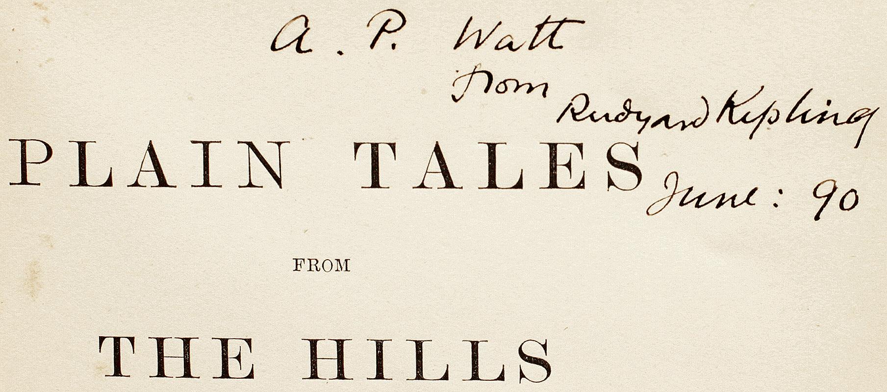 British Rudyard KIPLING. Plain Tales From The Hills. THIRD EDITION - PRESENTATION COPY ! For Sale