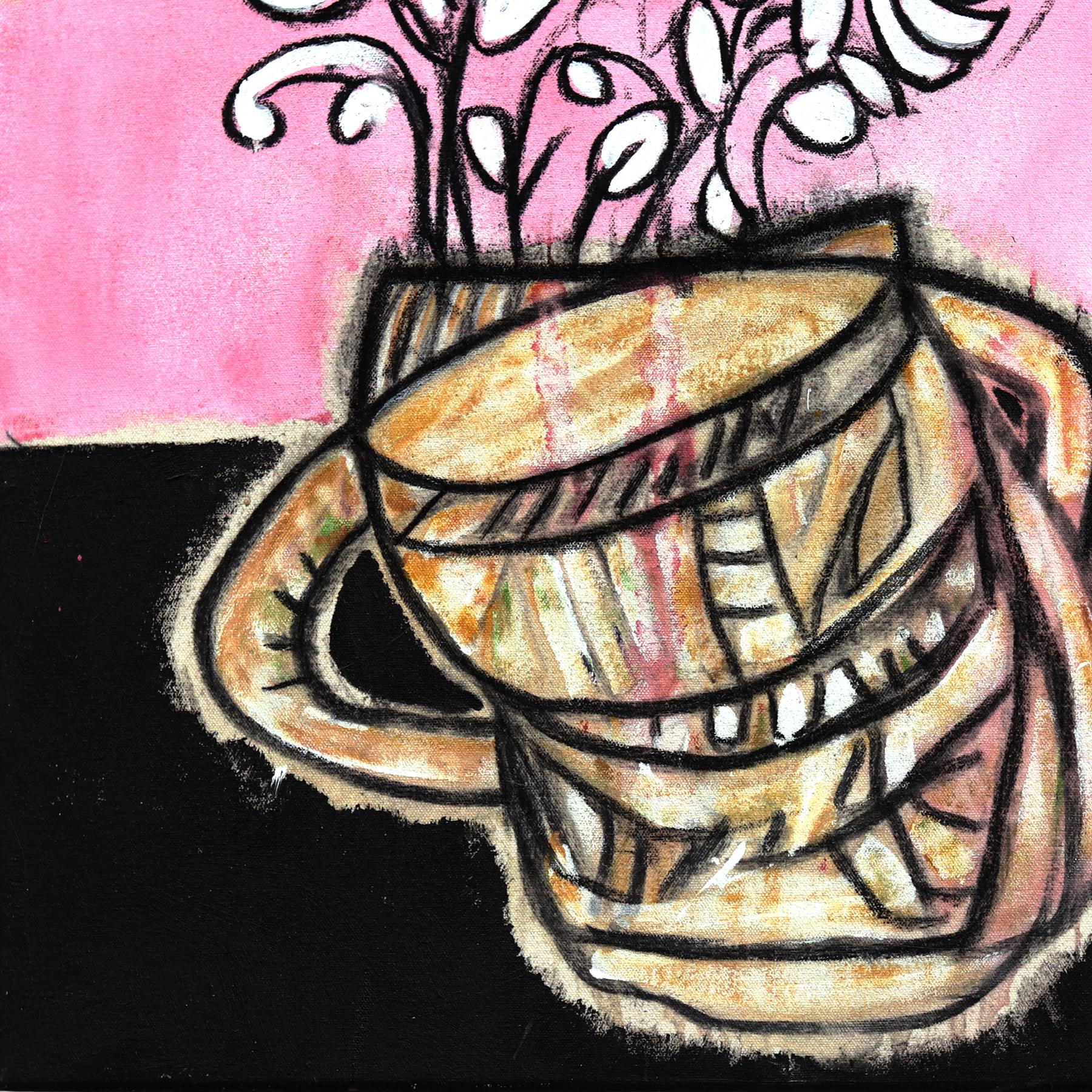 3 Pink - Abstract Large Vibrant Floral Original Artwork For Sale 4