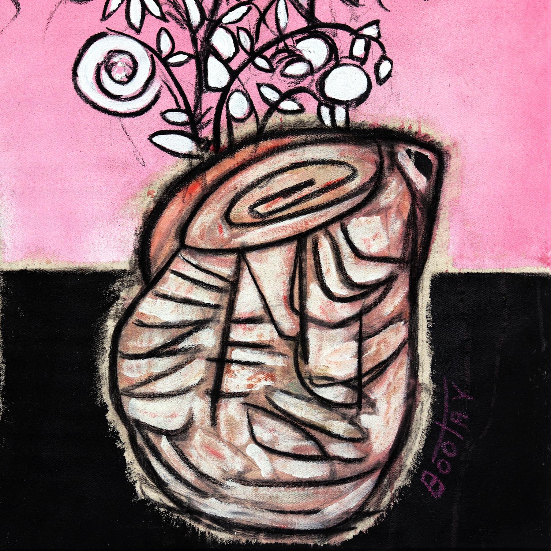 3 Pink - Opera d'arte originale floreale astratta e vibrante di grandi dimensioni in vendita 3
