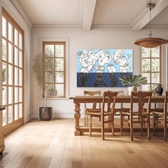 Blue Man Group - Abstract Large Original Artwork on Canvas