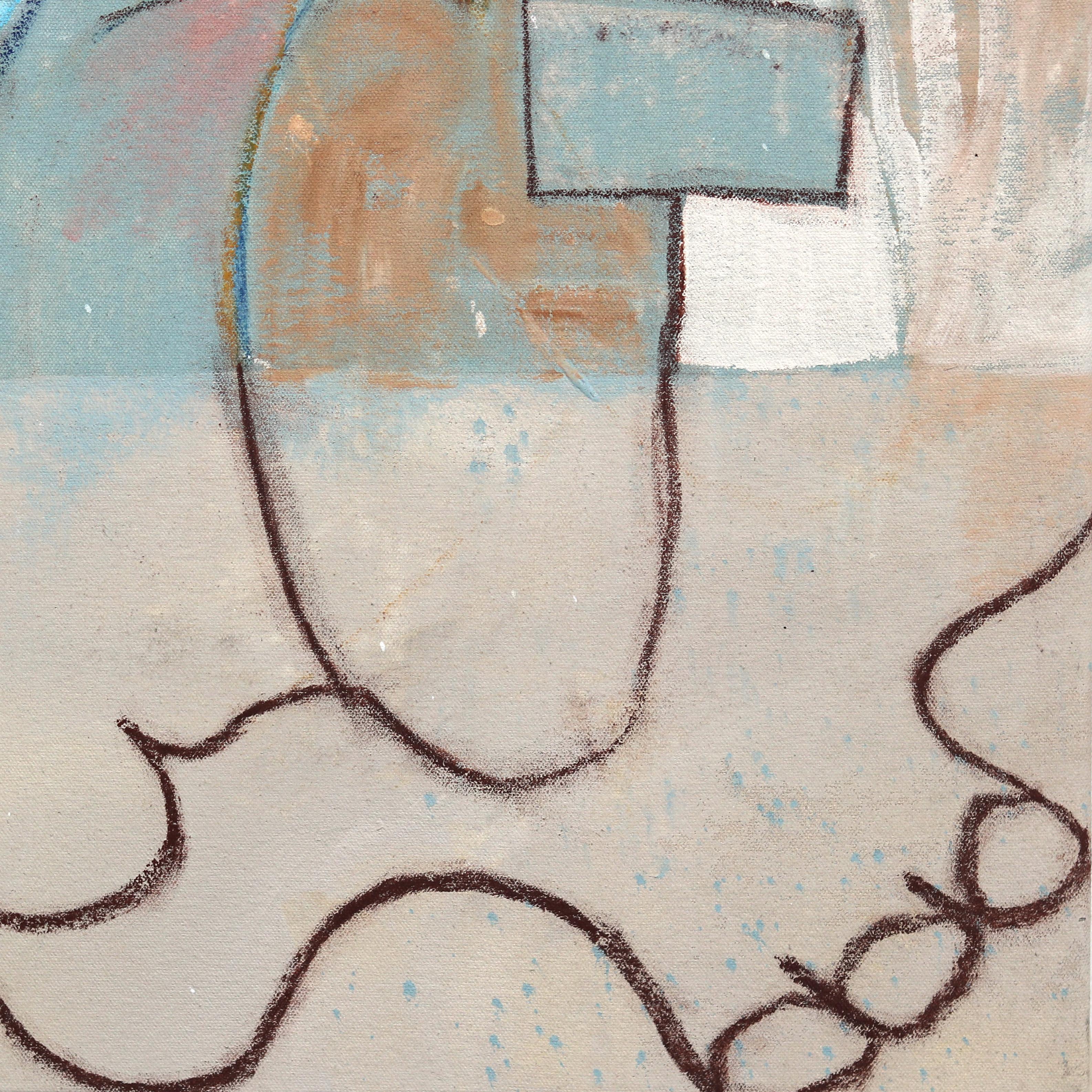 Cita Barata - Abstracto Forma Orgánica Grande Pastel Obra de Arte Original sobre Lienzo en venta 1