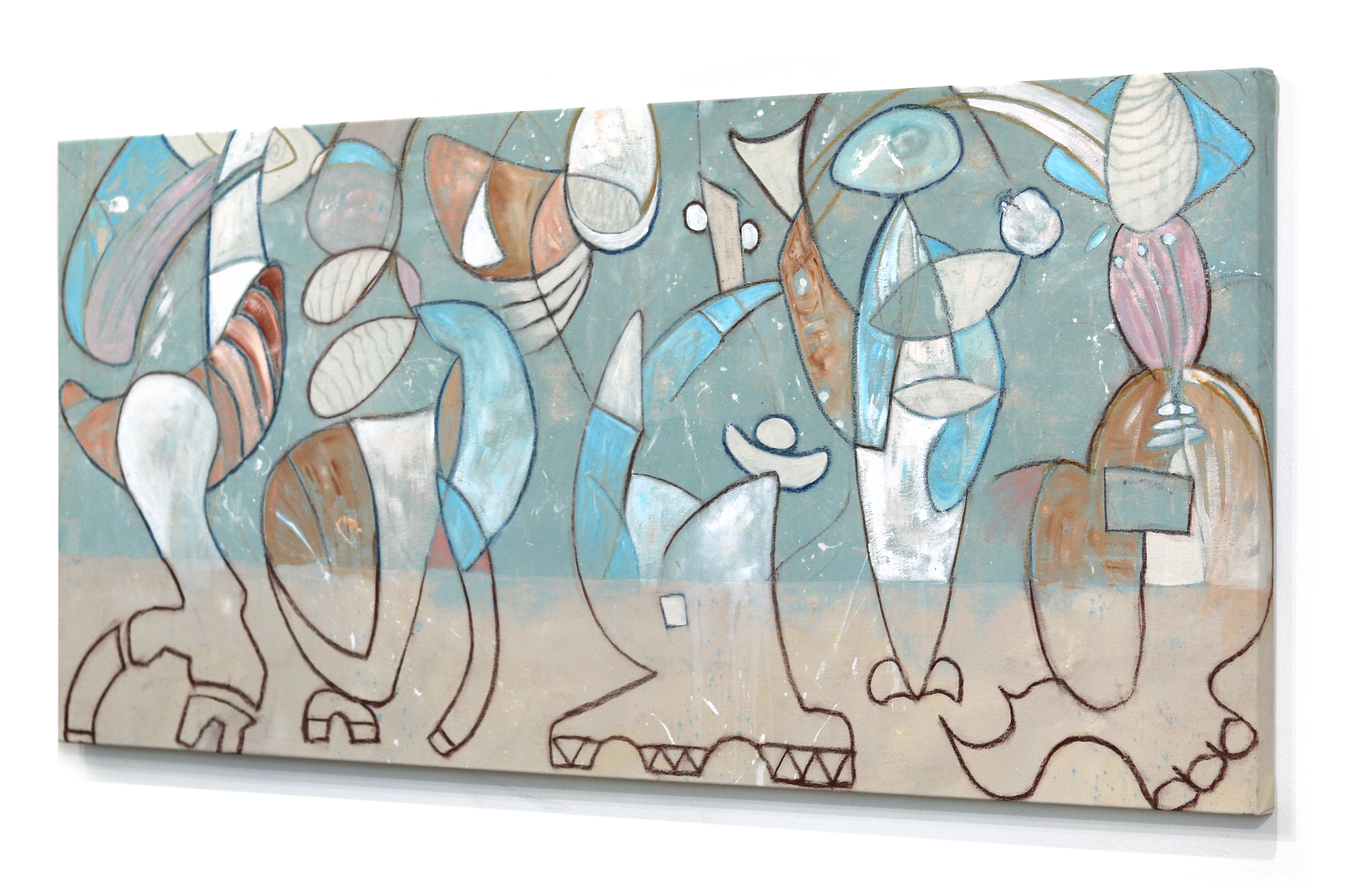 Cita Barata - Abstracto Forma Orgánica Grande Pastel Obra de Arte Original sobre Lienzo en venta 2