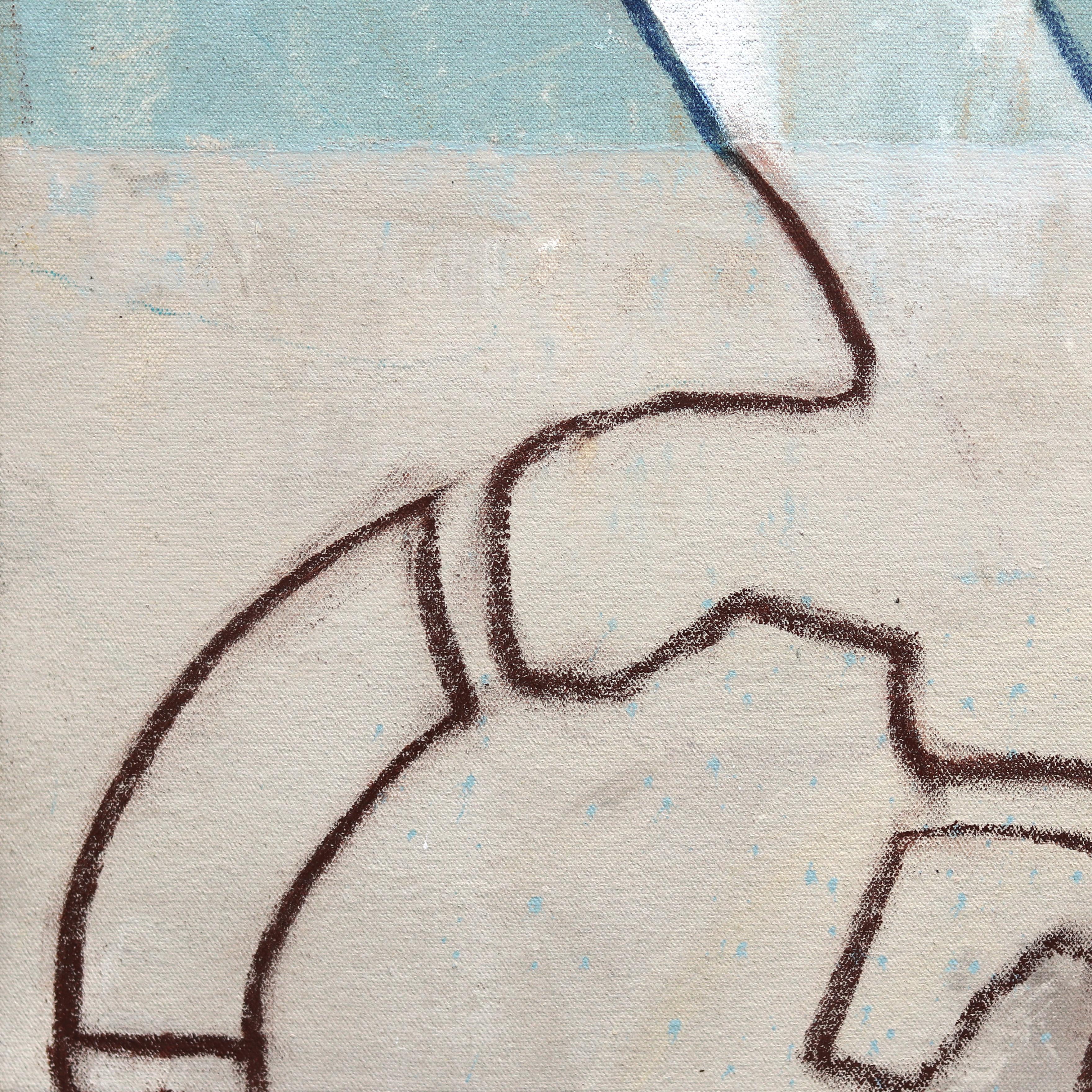 Cita Barata - Abstracto Forma Orgánica Grande Pastel Obra de Arte Original sobre Lienzo en venta 6